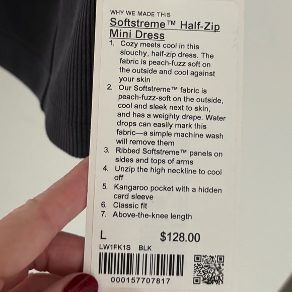 Lululemon NWT Softstreme half zip mini dress long sleeve Sz L - Picture 3 of 16